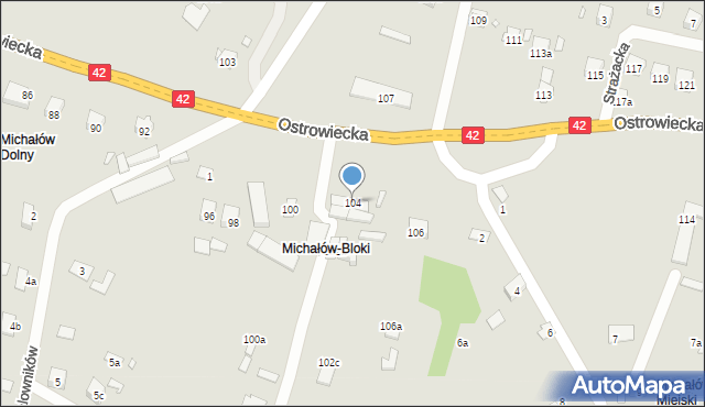 Starachowice, Ostrowiecka, 104, mapa Starachowic