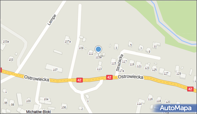 Starachowice, Ostrowiecka, 113a, mapa Starachowic