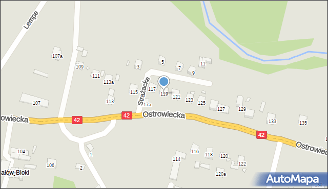 Starachowice, Ostrowiecka, 119, mapa Starachowic