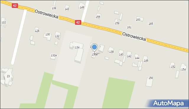 Starachowice, Ostrowiecka, 136a, mapa Starachowic