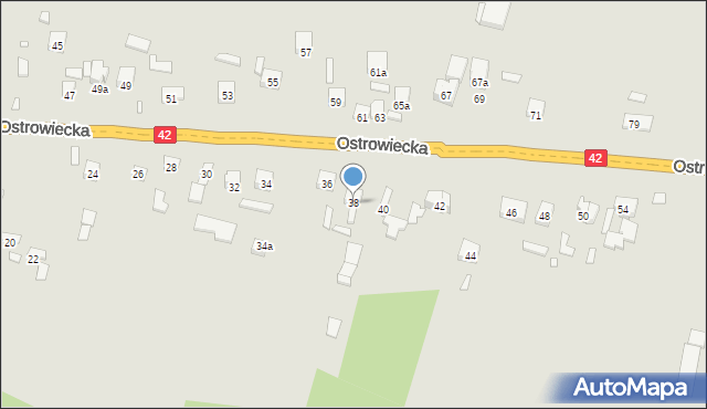 Starachowice, Ostrowiecka, 38, mapa Starachowic