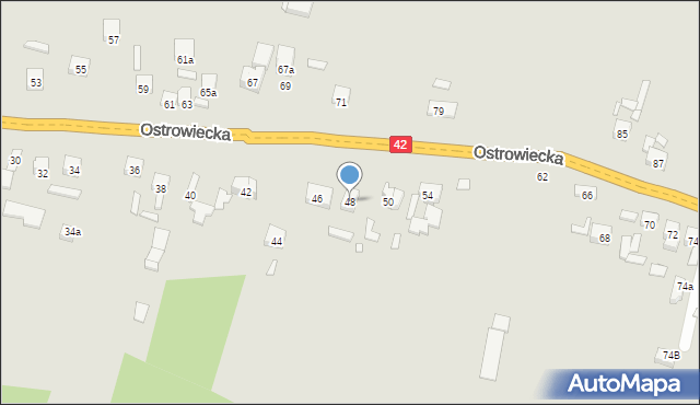 Starachowice, Ostrowiecka, 48, mapa Starachowic