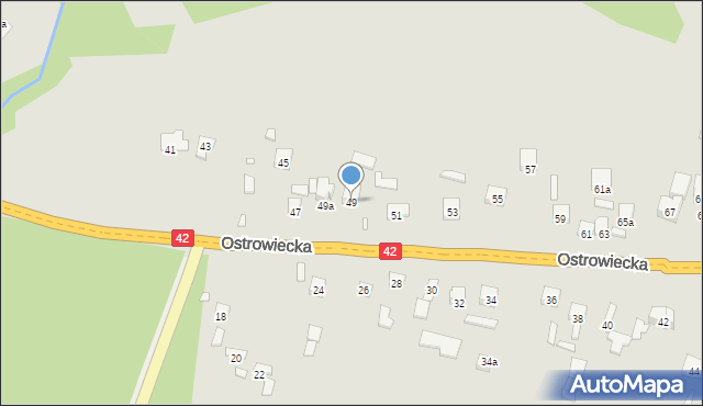 Starachowice, Ostrowiecka, 49, mapa Starachowic