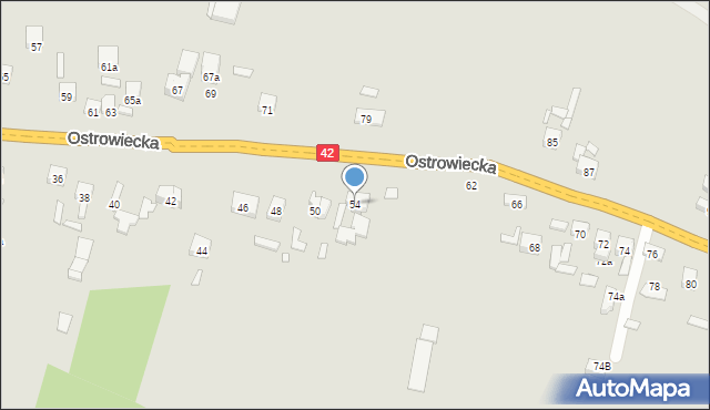 Starachowice, Ostrowiecka, 54, mapa Starachowic