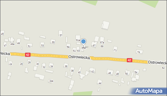 Starachowice, Ostrowiecka, 65a, mapa Starachowic