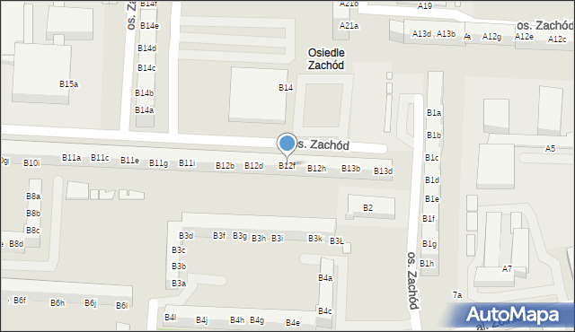 Stargard, Osiedle Zachód, B12f, mapa Stargard