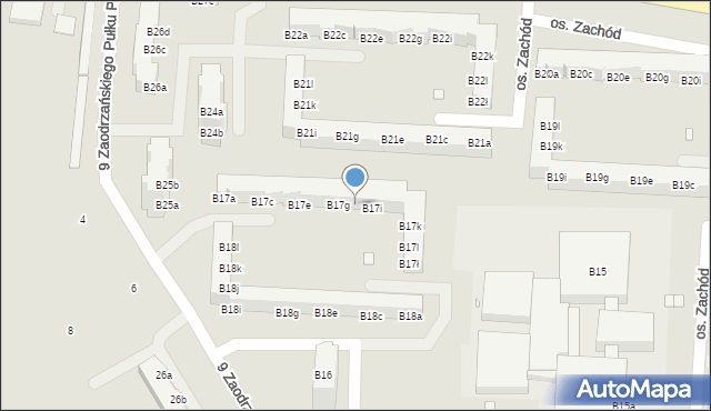 Stargard, Osiedle Zachód, B17h, mapa Stargard
