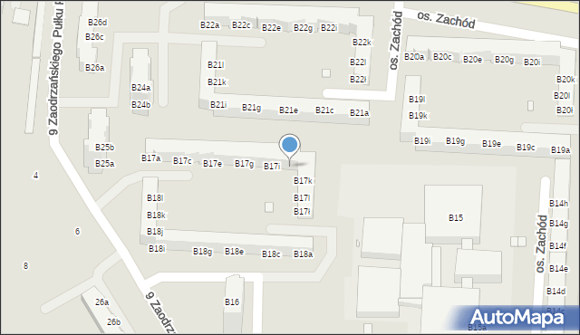 Stargard, Osiedle Zachód, B17j, mapa Stargard