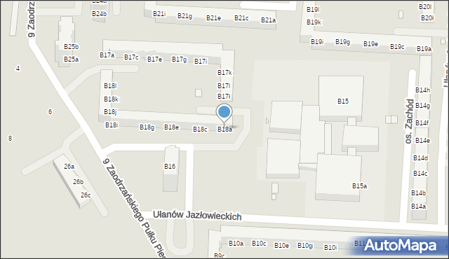 Stargard, Osiedle Zachód, B18a, mapa Stargard