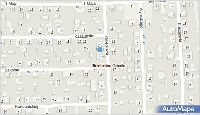 Strzebielino, Osiedlowa, 14, mapa Strzebielino