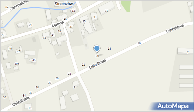 Strzeszów, Osiedlowa, 20, mapa Strzeszów