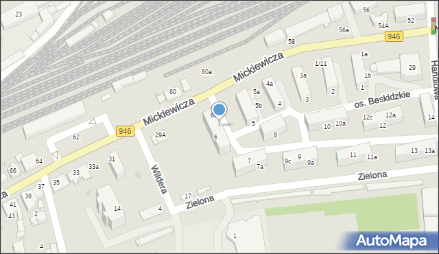 Sucha Beskidzka, Osiedle Beskidzkie, 6b, mapa Sucha Beskidzka
