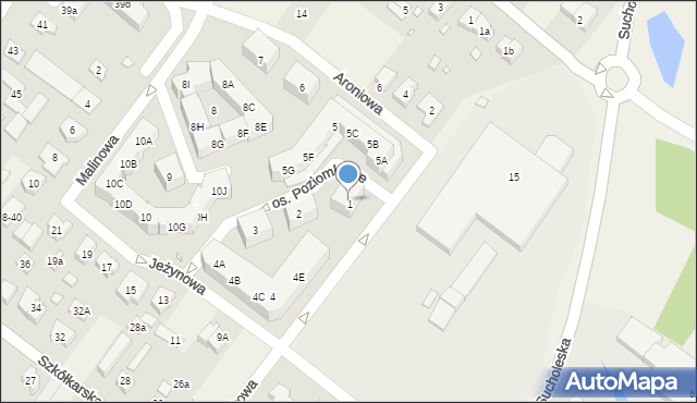 Suchy Las, Osiedle Poziomkowe, 1, mapa Suchy Las