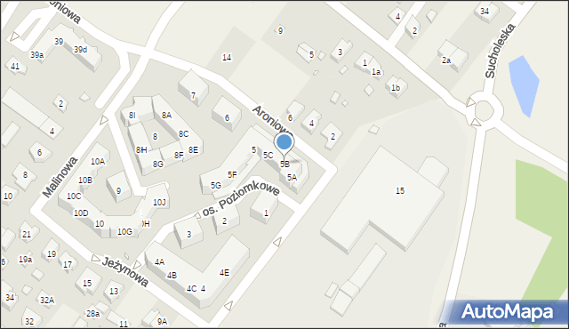 Suchy Las, Osiedle Poziomkowe, 5B, mapa Suchy Las