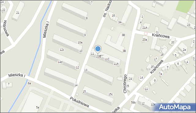 Sulechów, Osiedle Nadodrzańskie, 11E, mapa Sulechów