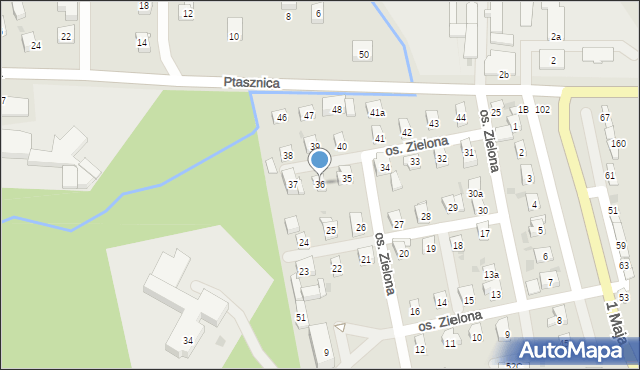 Sułkowice, Osiedle Zielona, 36, mapa Sułkowice