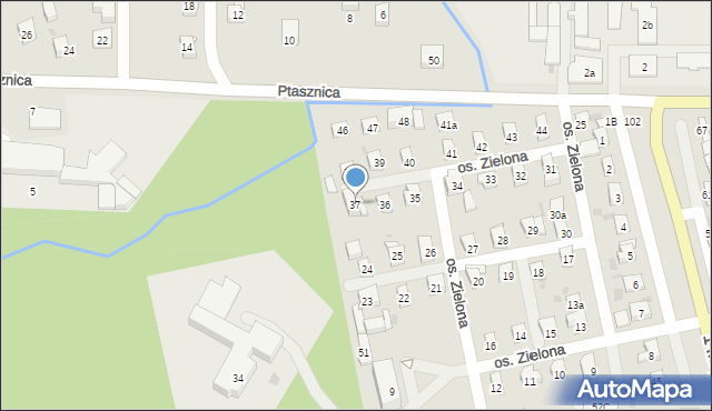 Sułkowice, Osiedle Zielona, 37, mapa Sułkowice