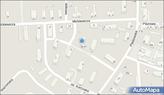 Susz, Osiedle Korczaka Janusza, 6, mapa Susz