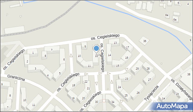 Swarzędz, Osiedle Cegielskiego Hipolita, 12, mapa Swarzędz