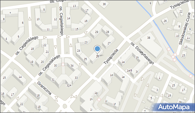 Swarzędz, Osiedle Cegielskiego Hipolita, 26, mapa Swarzędz