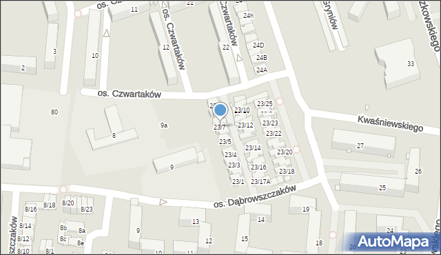 Swarzędz, Osiedle Czwartaków, 23/7, mapa Swarzędz