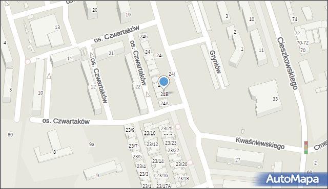 Swarzędz, Osiedle Czwartaków, 24B, mapa Swarzędz