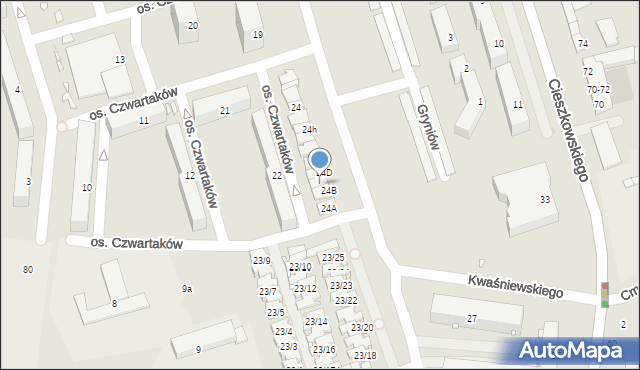 Swarzędz, Osiedle Czwartaków, 24C, mapa Swarzędz