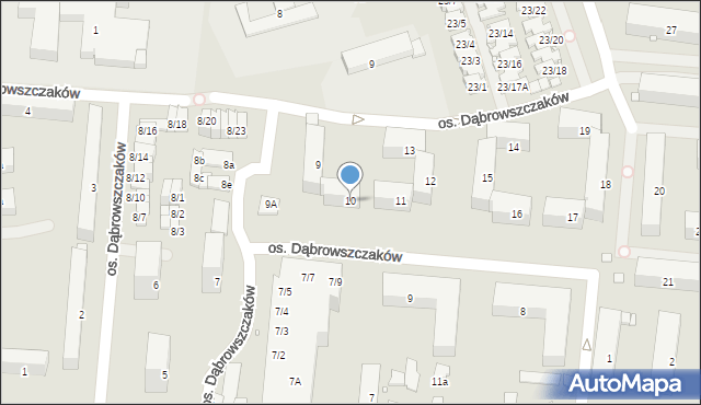 Swarzędz, Osiedle Dąbrowszczaków, 10, mapa Swarzędz