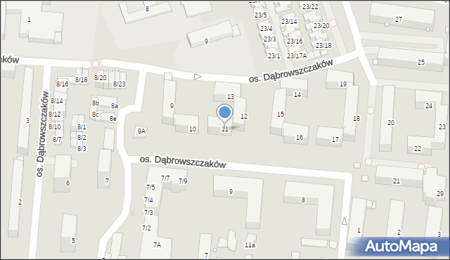 Swarzędz, Osiedle Dąbrowszczaków, 11, mapa Swarzędz