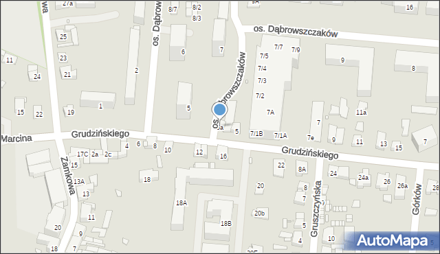 Swarzędz, Osiedle Dąbrowszczaków, 5a, mapa Swarzędz