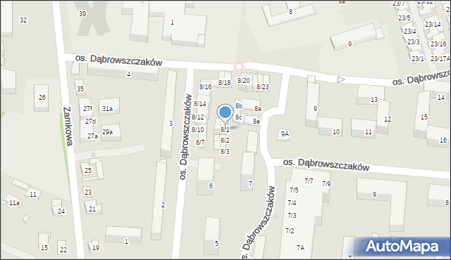 Swarzędz, Osiedle Dąbrowszczaków, 8/1, mapa Swarzędz