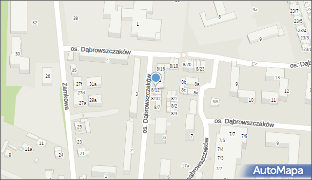 Swarzędz, Osiedle Dąbrowszczaków, 8/12, mapa Swarzędz