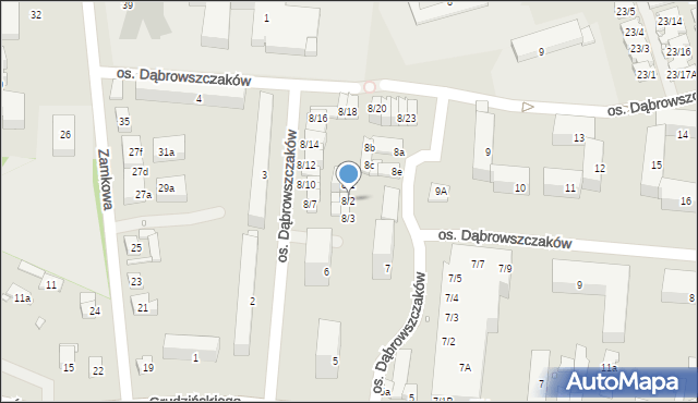 Swarzędz, Osiedle Dąbrowszczaków, 8/2, mapa Swarzędz