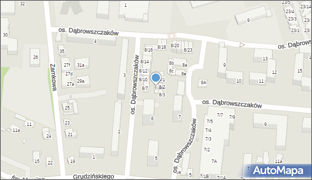 Swarzędz, Osiedle Dąbrowszczaków, 8/4, mapa Swarzędz