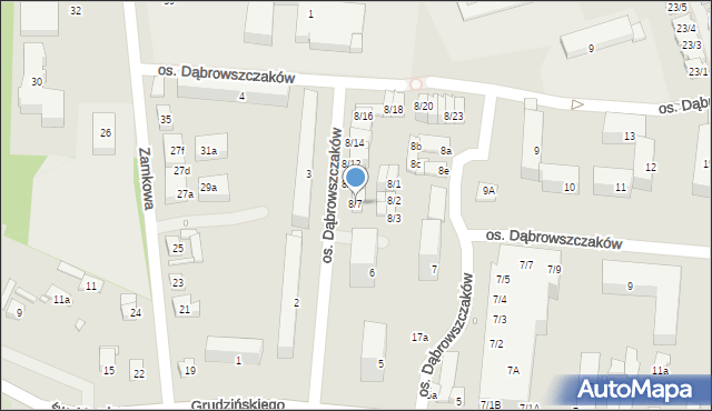 Swarzędz, Osiedle Dąbrowszczaków, 8/7, mapa Swarzędz