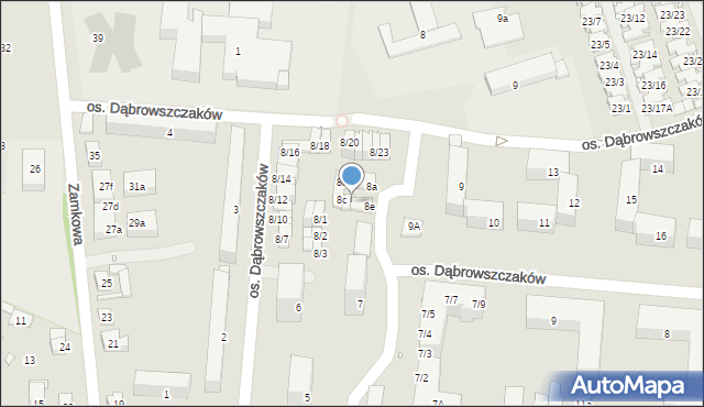 Swarzędz, Osiedle Dąbrowszczaków, 8d, mapa Swarzędz