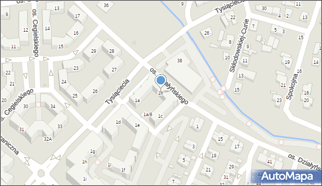 Swarzędz, Osiedle Działyńskiego Tytusa, 1b, mapa Swarzędz