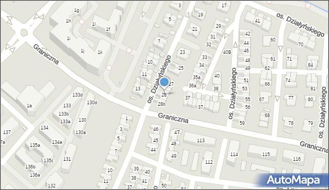 Swarzędz, Osiedle Działyńskiego Tytusa, 28, mapa Swarzędz