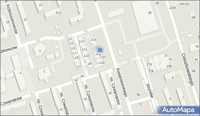 Swarzędz, Osiedle Kościuszkowców, 1/18, mapa Swarzędz