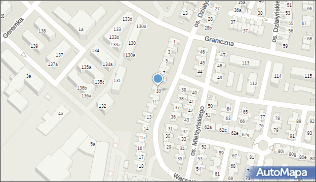 Swarzędz, Osiedle Mielżyńskiego Macieja, 10, mapa Swarzędz