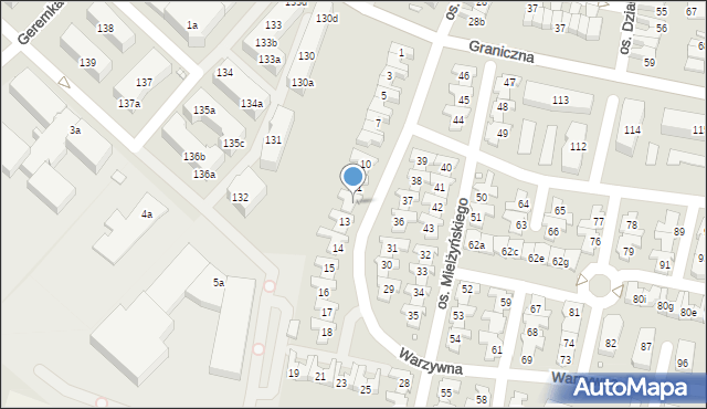 Swarzędz, Osiedle Mielżyńskiego Macieja, 12, mapa Swarzędz