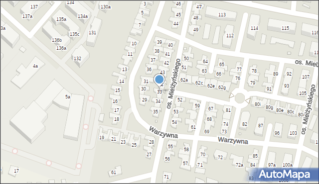 Swarzędz, Osiedle Mielżyńskiego Macieja, 33, mapa Swarzędz