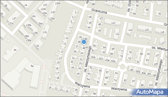 Swarzędz, Osiedle Mielżyńskiego Macieja, 42, mapa Swarzędz