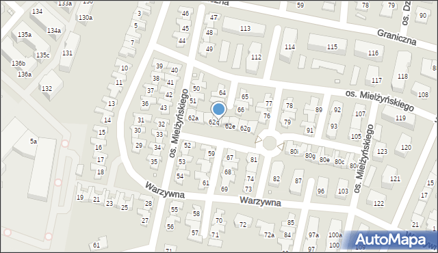 Swarzędz, Osiedle Mielżyńskiego Macieja, 62d, mapa Swarzędz