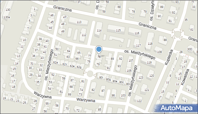 Swarzędz, Osiedle Mielżyńskiego Macieja, 78, mapa Swarzędz