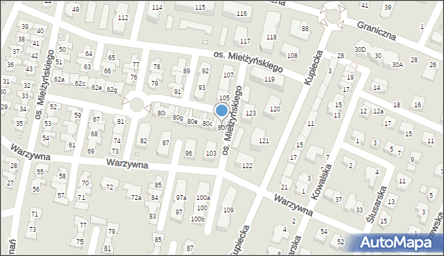 Swarzędz, Osiedle Mielżyńskiego Macieja, 80a, mapa Swarzędz