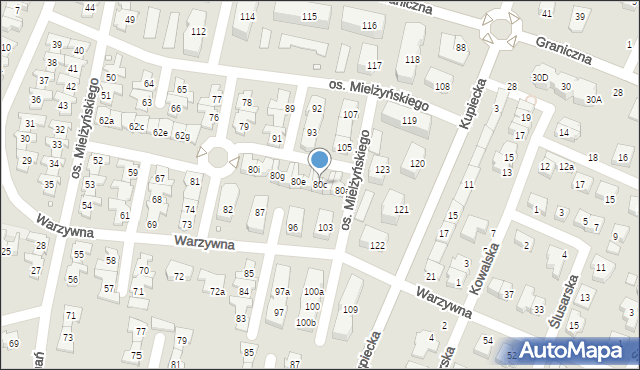 Swarzędz, Osiedle Mielżyńskiego Macieja, 80c, mapa Swarzędz