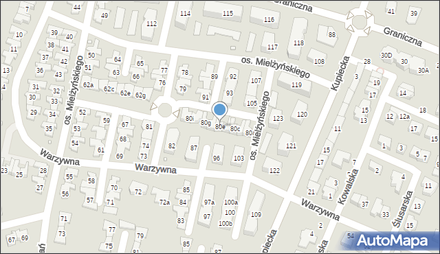 Swarzędz, Osiedle Mielżyńskiego Macieja, 80e, mapa Swarzędz