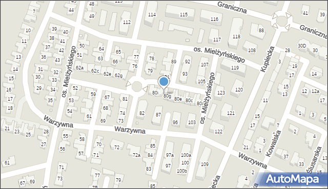 Swarzędz, Osiedle Mielżyńskiego Macieja, 80h, mapa Swarzędz