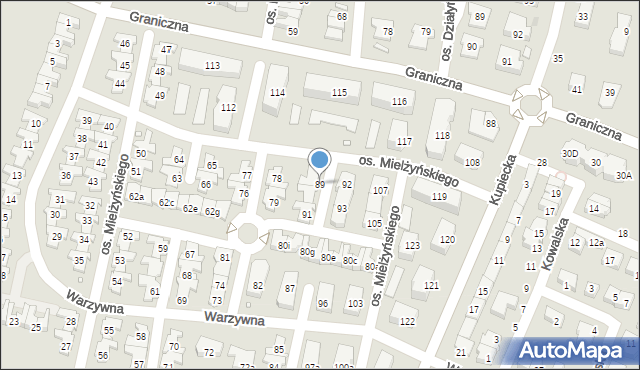 Swarzędz, Osiedle Mielżyńskiego Macieja, 89, mapa Swarzędz